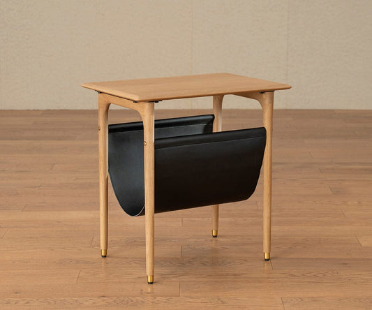 Table d'appoint Hendrick avec étagère suspendue II - Chêne blanc