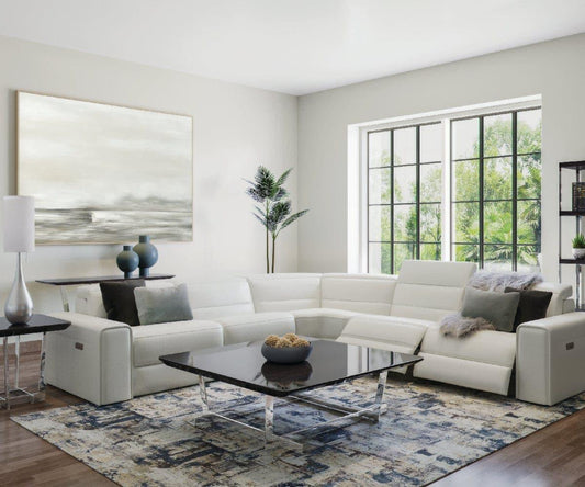 Canapé sectionnel inclinable électrique en cuir Angelo