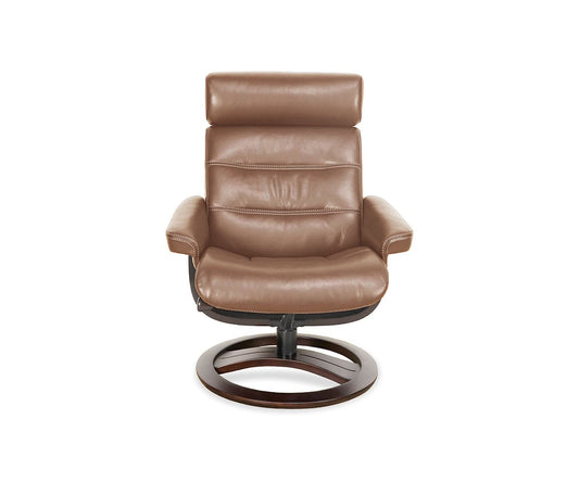 Fauteuil inclinable et ottoman en cuir Oswin