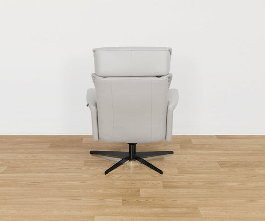 Fauteuil inclinable et ottoman en cuir Leif