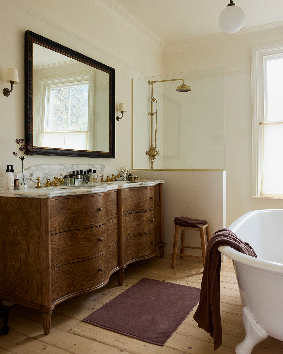 Tapis de bain en coton éponge couleur expresso