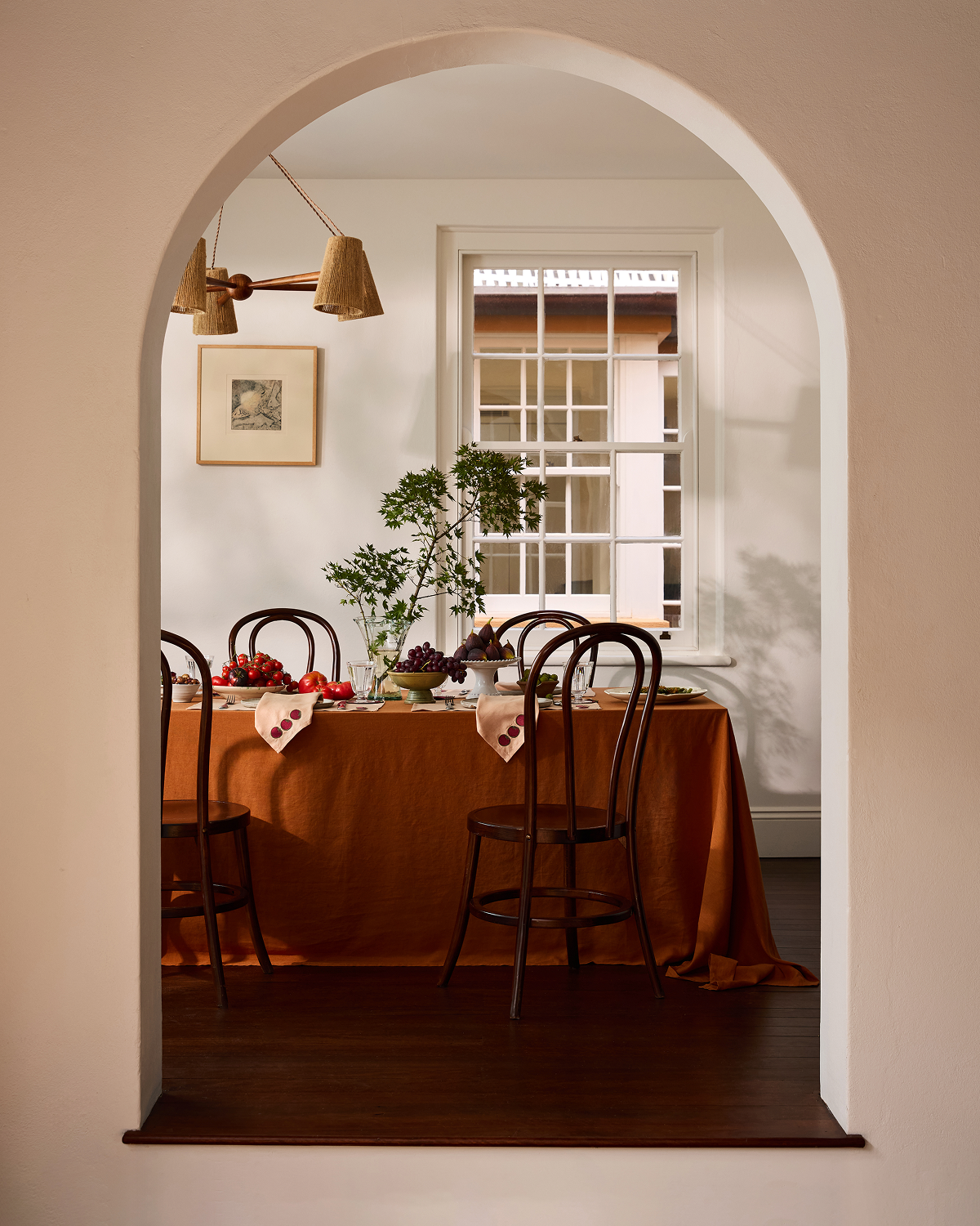 Nappe en lin 100 % français couleur rouille