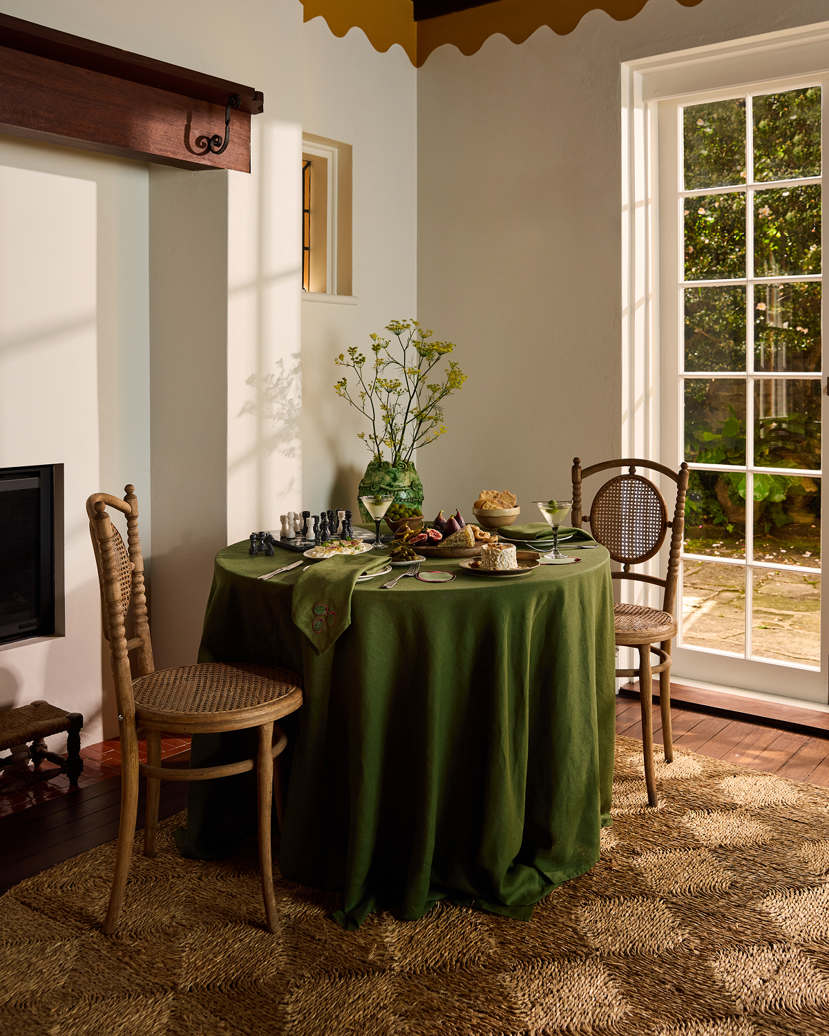 Nappe en lin 100 % français couleur olive