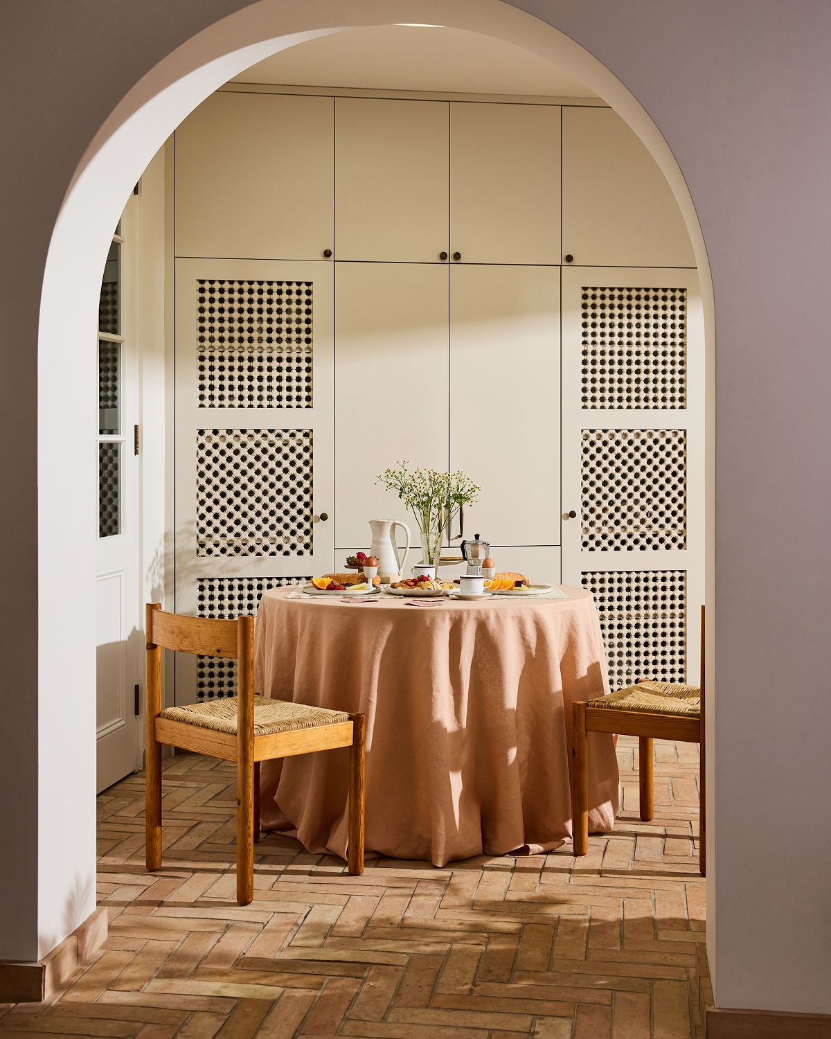 Nappe en lin 100 % français couleur terre cuite