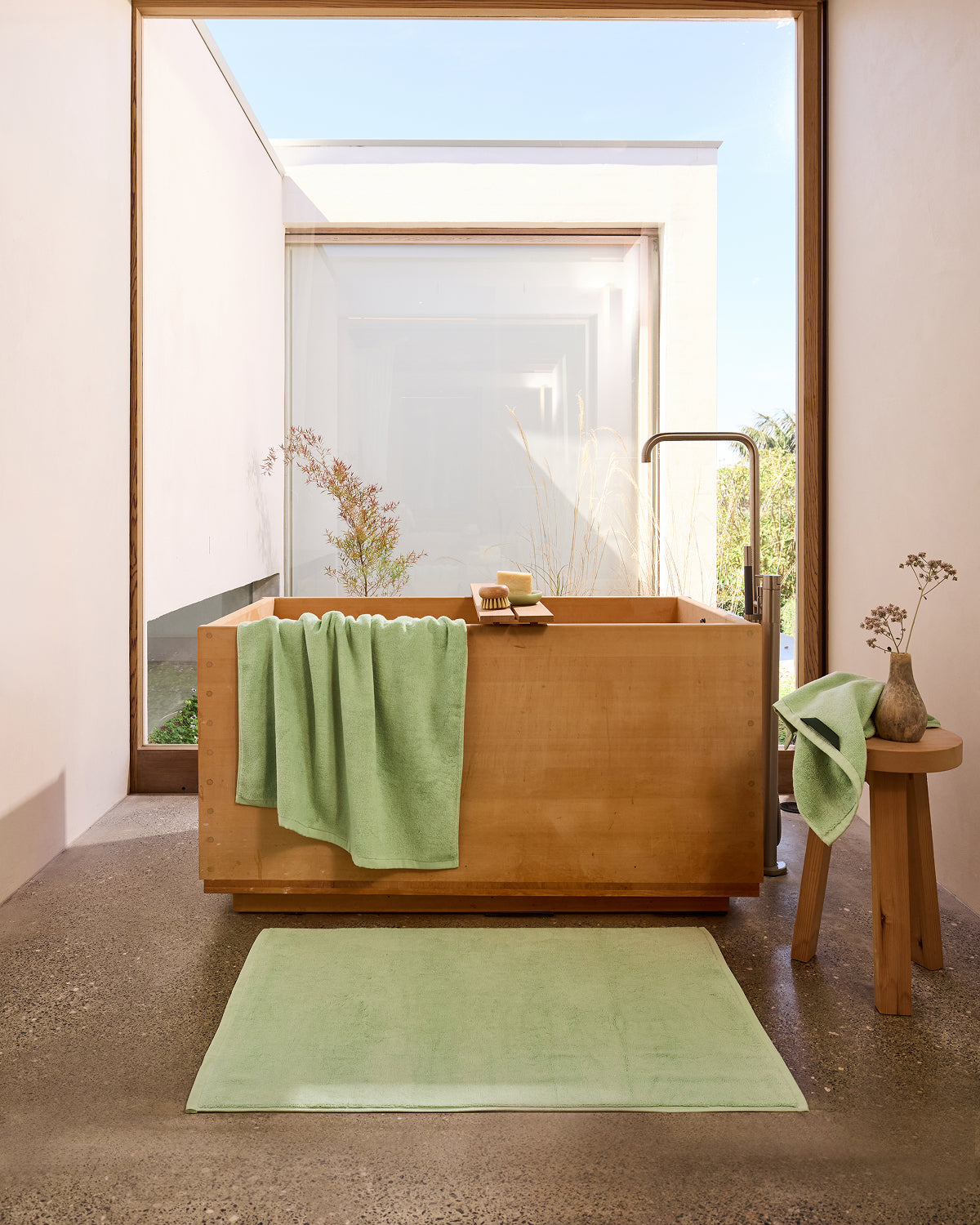 Serviette de bain éponge en coton pomme