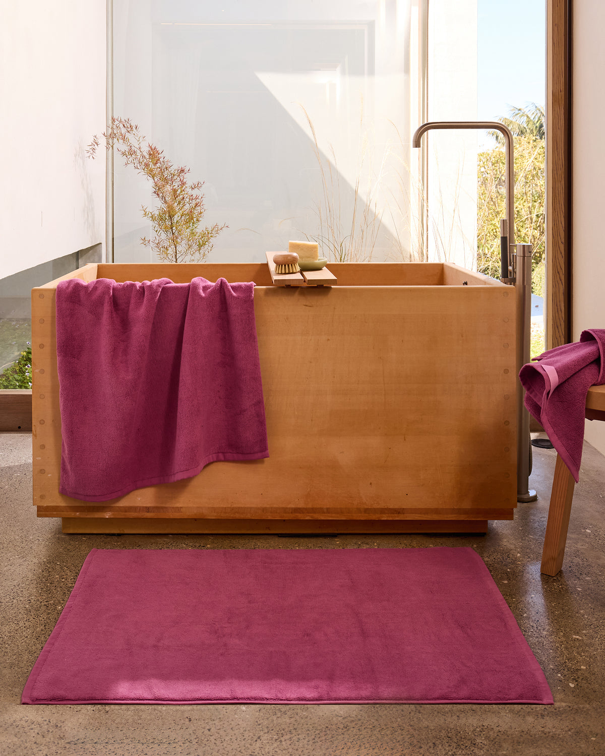 Tapis de bain en coton éponge Berry