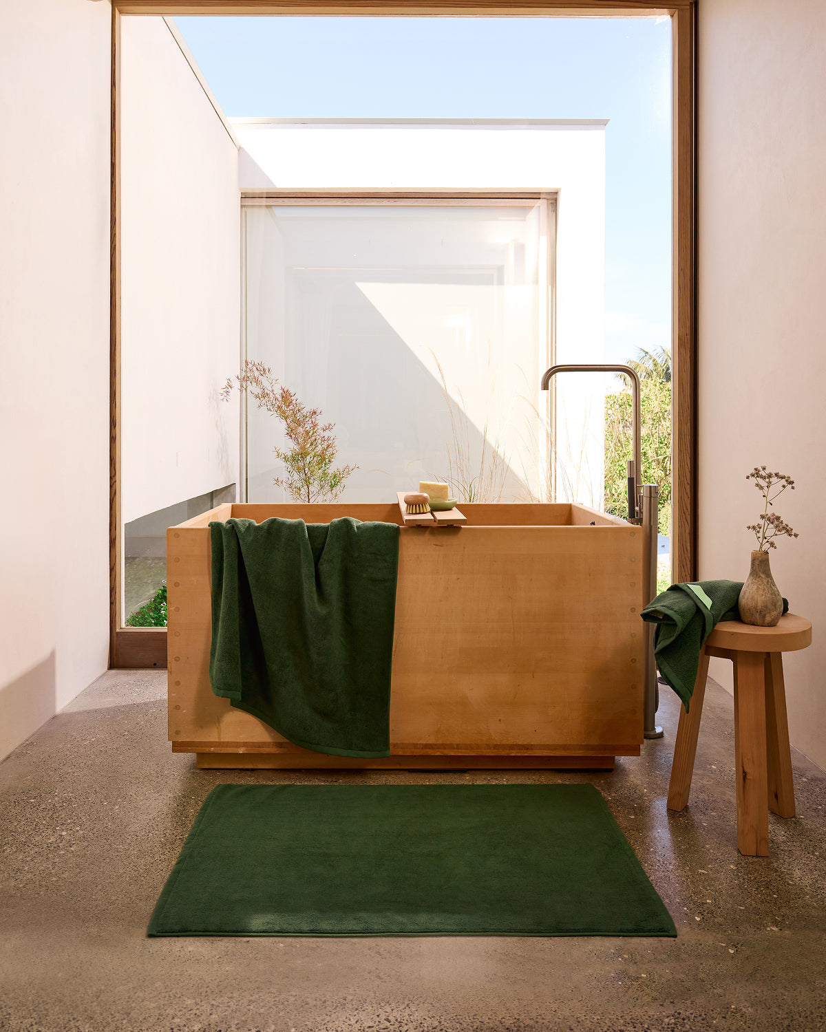 Serviette de bain en coton éponge mousse