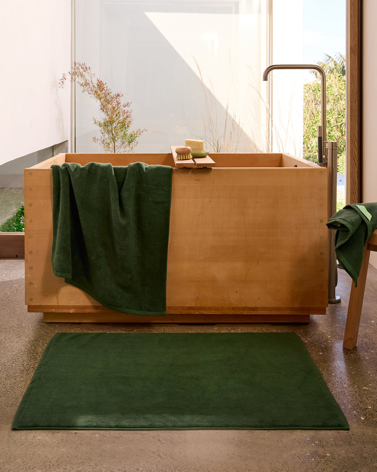 Tapis de bain en coton éponge mousse