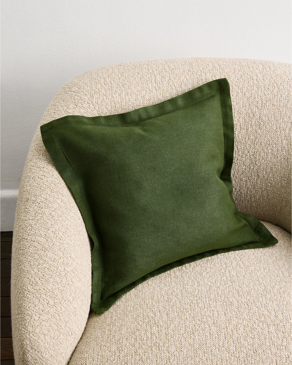 Housse de coussin Olive 100 % lin français
