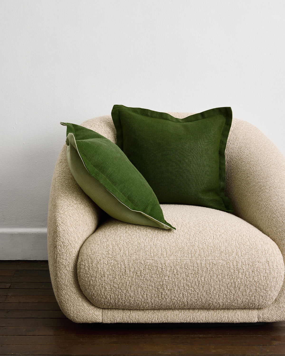 Housse de coussin Sage &amp; Olive 100 % lin français