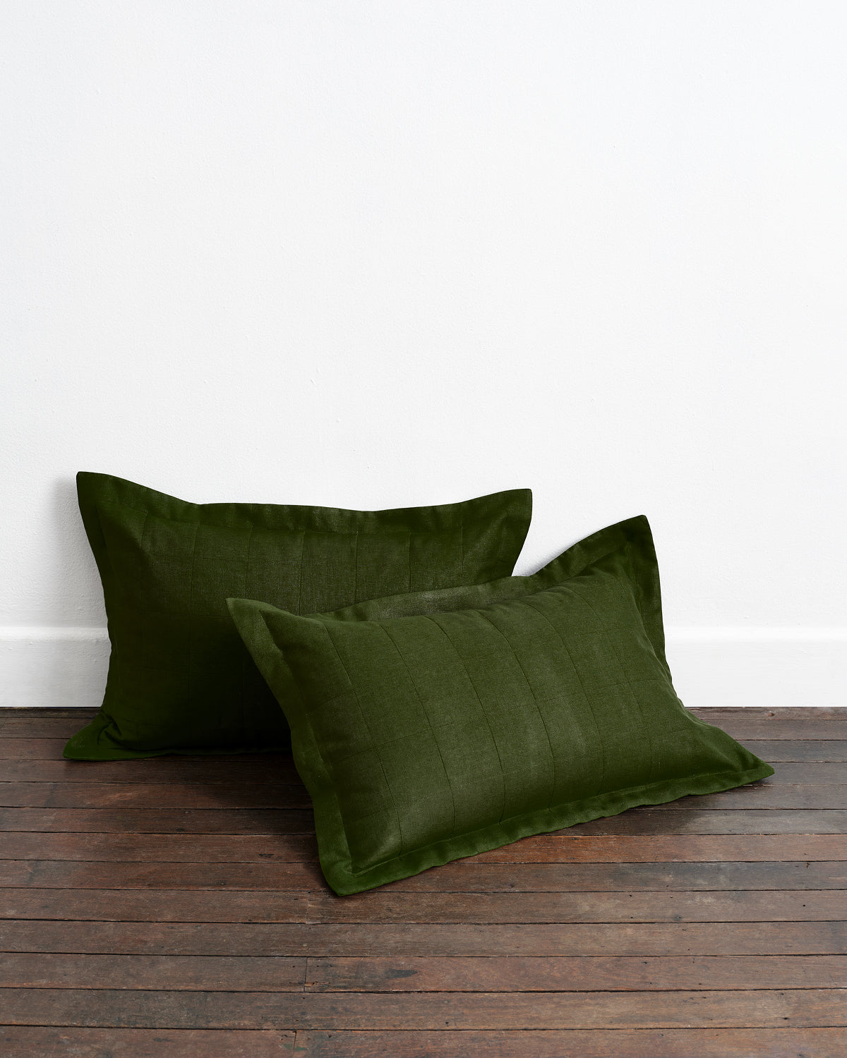 Olive Quilted Pillowcases (Set of Two)