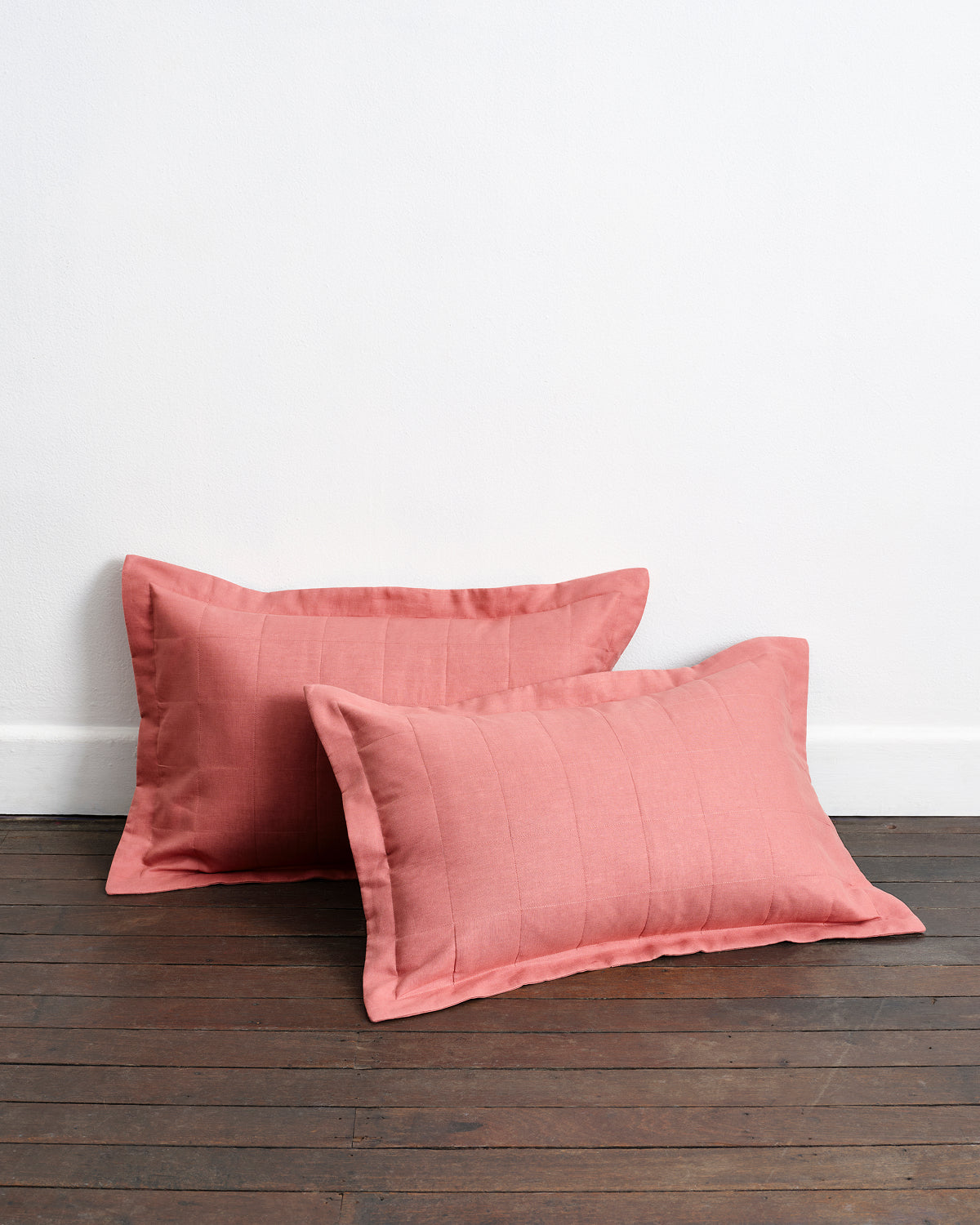 Pink Clay Quilted Pillowcases (Set of Two)