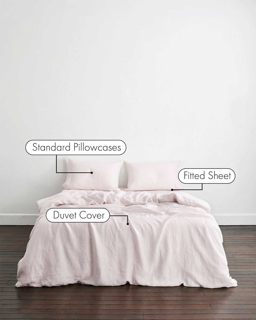 Parure de lit en lin 100 % français Rosewater