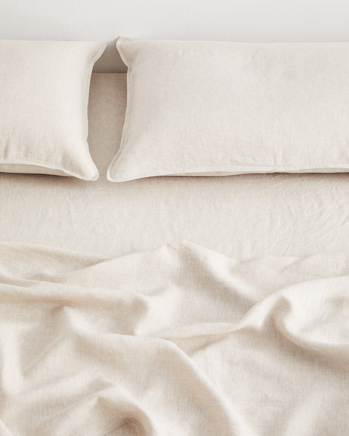 Drap-housse en lin 100 % français couleur avoine