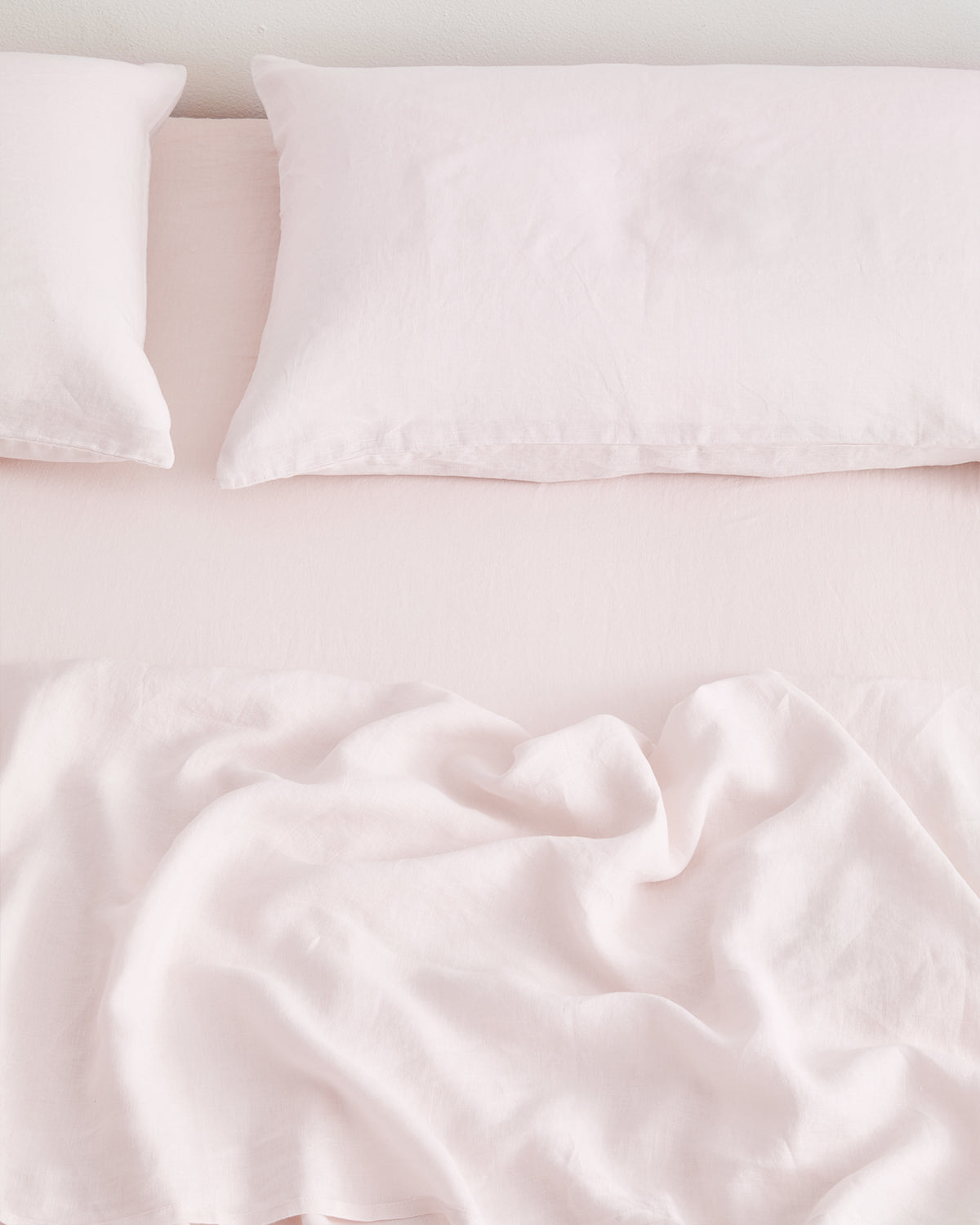 Drap-housse en lin 100 % français à l'eau de rose