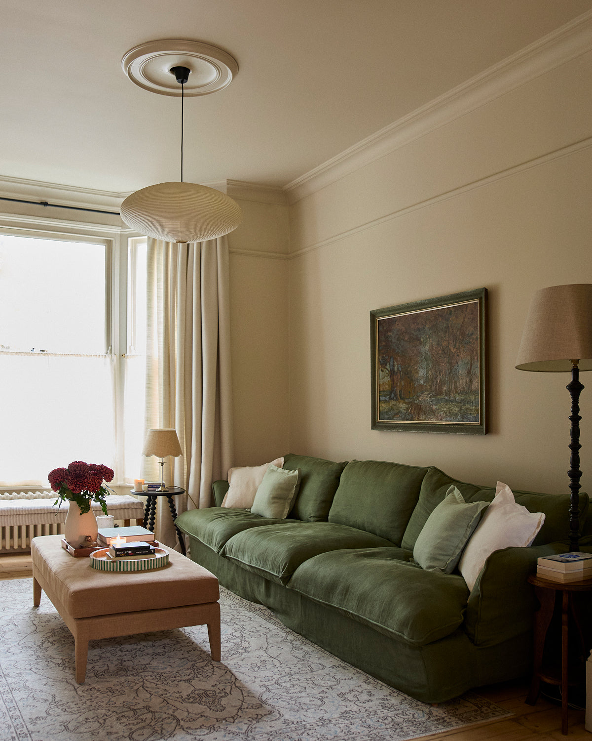 Housse de coussin couleur sauge, 100 % lin français