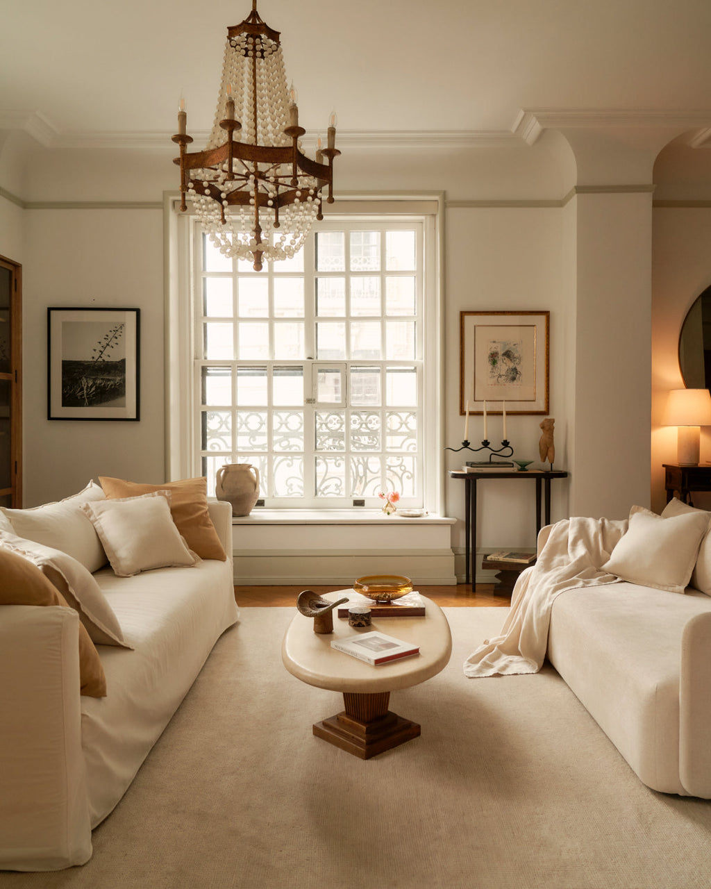 Housse de coussin crème 100 % lin français