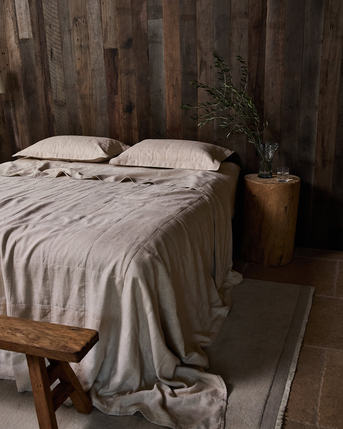 Oatmeal Quilted Pillowcases (Set of Two)