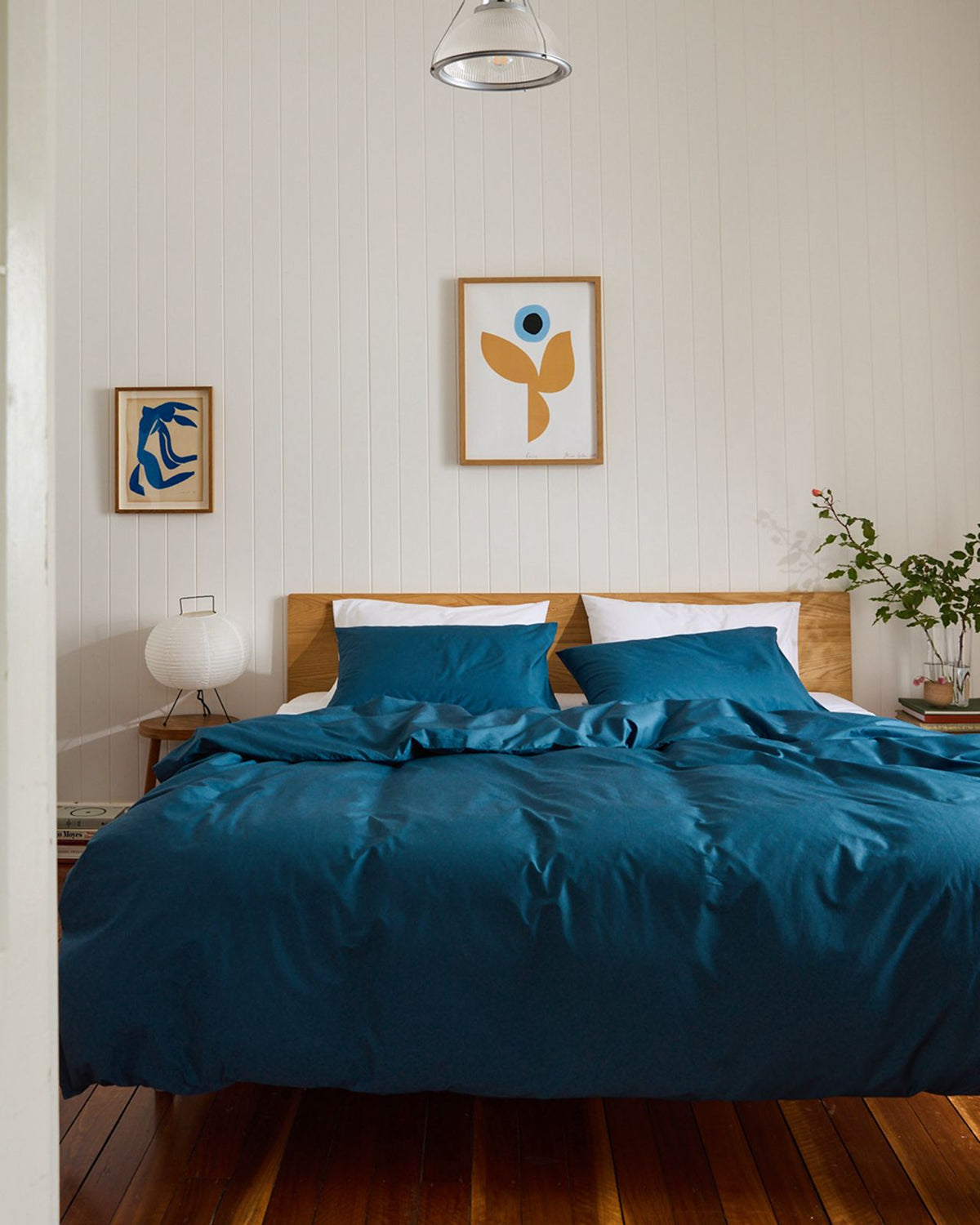 Ensemble de literie en coton biologique blanc égéen et blanc éclatant