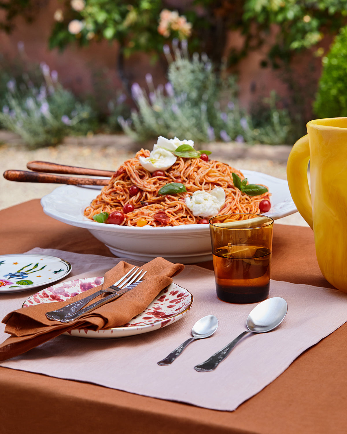 Nappe en lin 100 % français couleur rouille