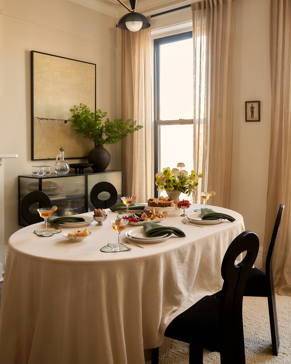 Nappe crème 100 % lin français