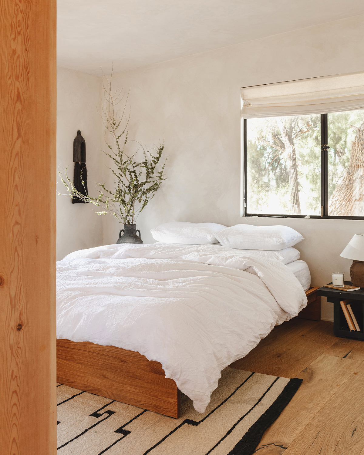 White 100% French Flax Linen Bedding Set