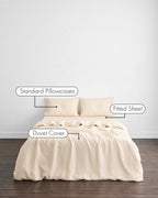 Parure de lit crème 100 % lin français