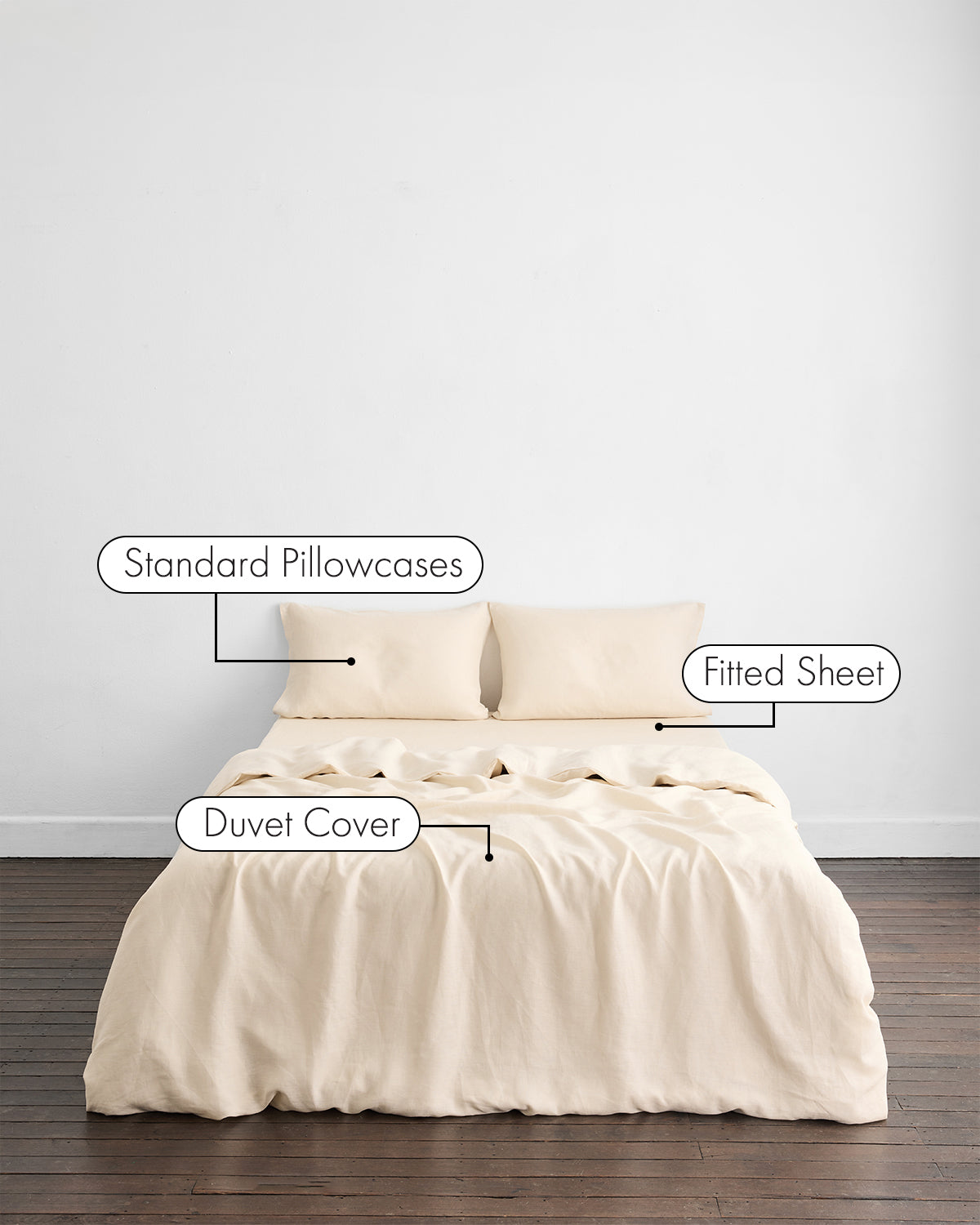 Parure de lit crème 100 % lin français