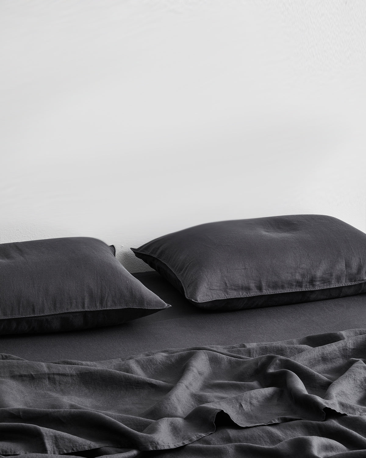 Drap-housse 100 % lin français couleur anthracite