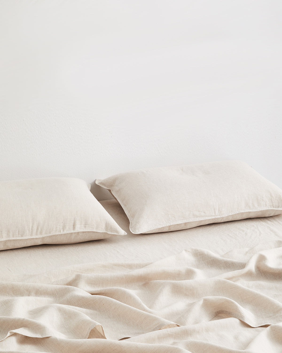 Drap-housse en lin 100 % français couleur avoine