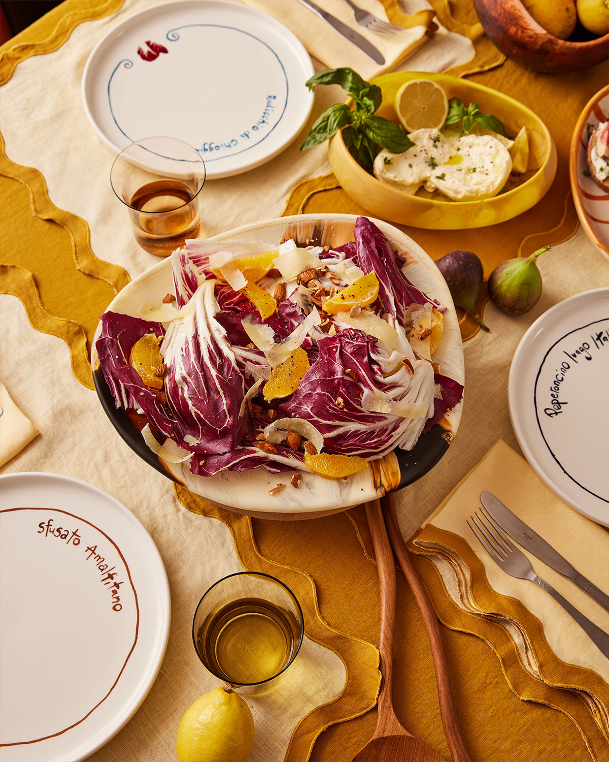 Nappe en lin 100 % français, motif curcuma