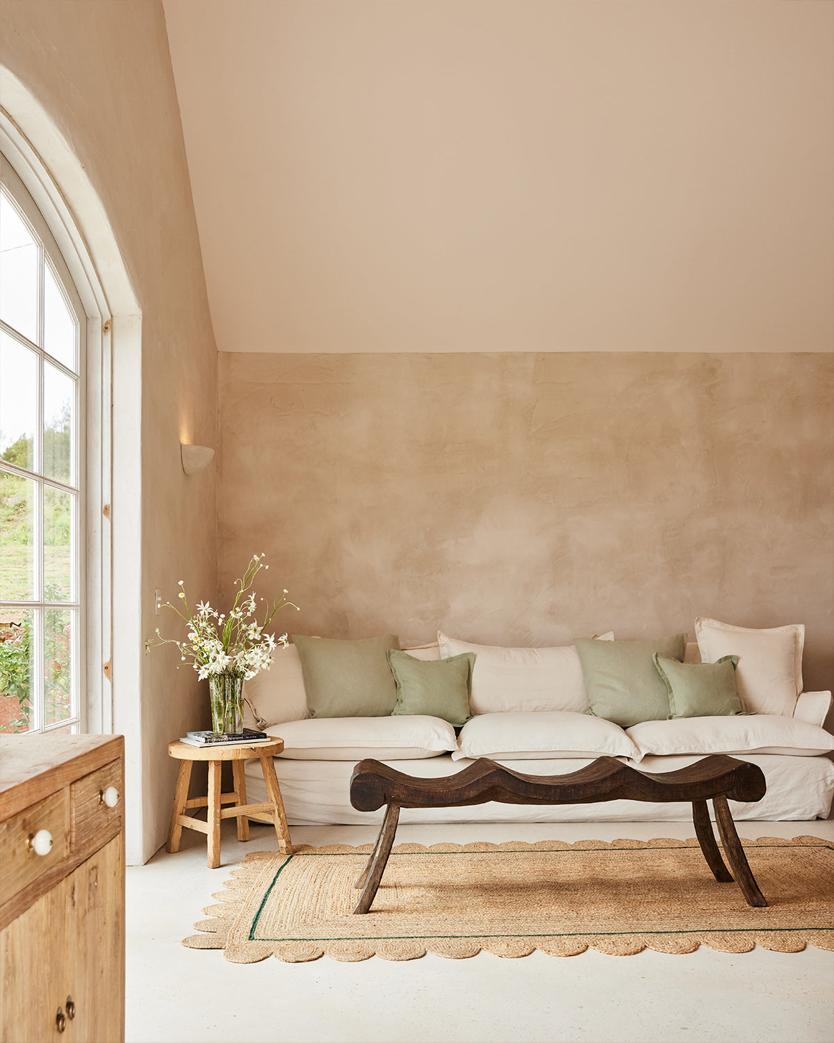 Housse de coussin couleur sauge, 100 % lin français