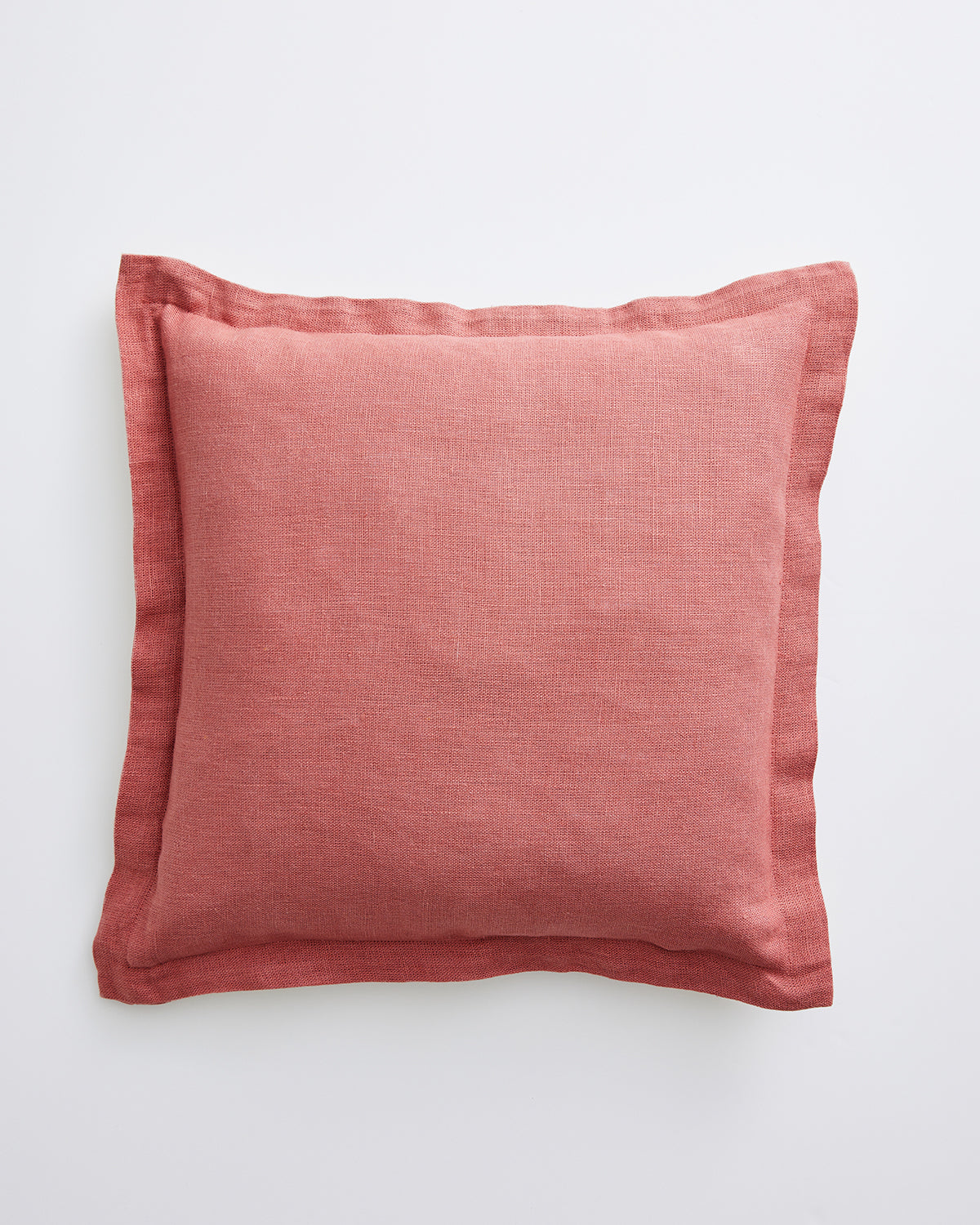 Housse de coussin 100 % lin français couleur argile rose