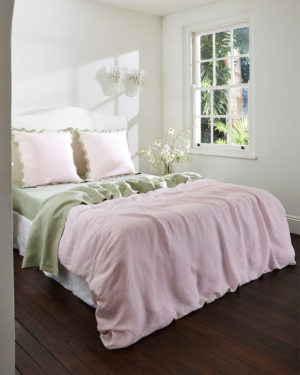 Parure de lit en lin 100 % français Rosewater