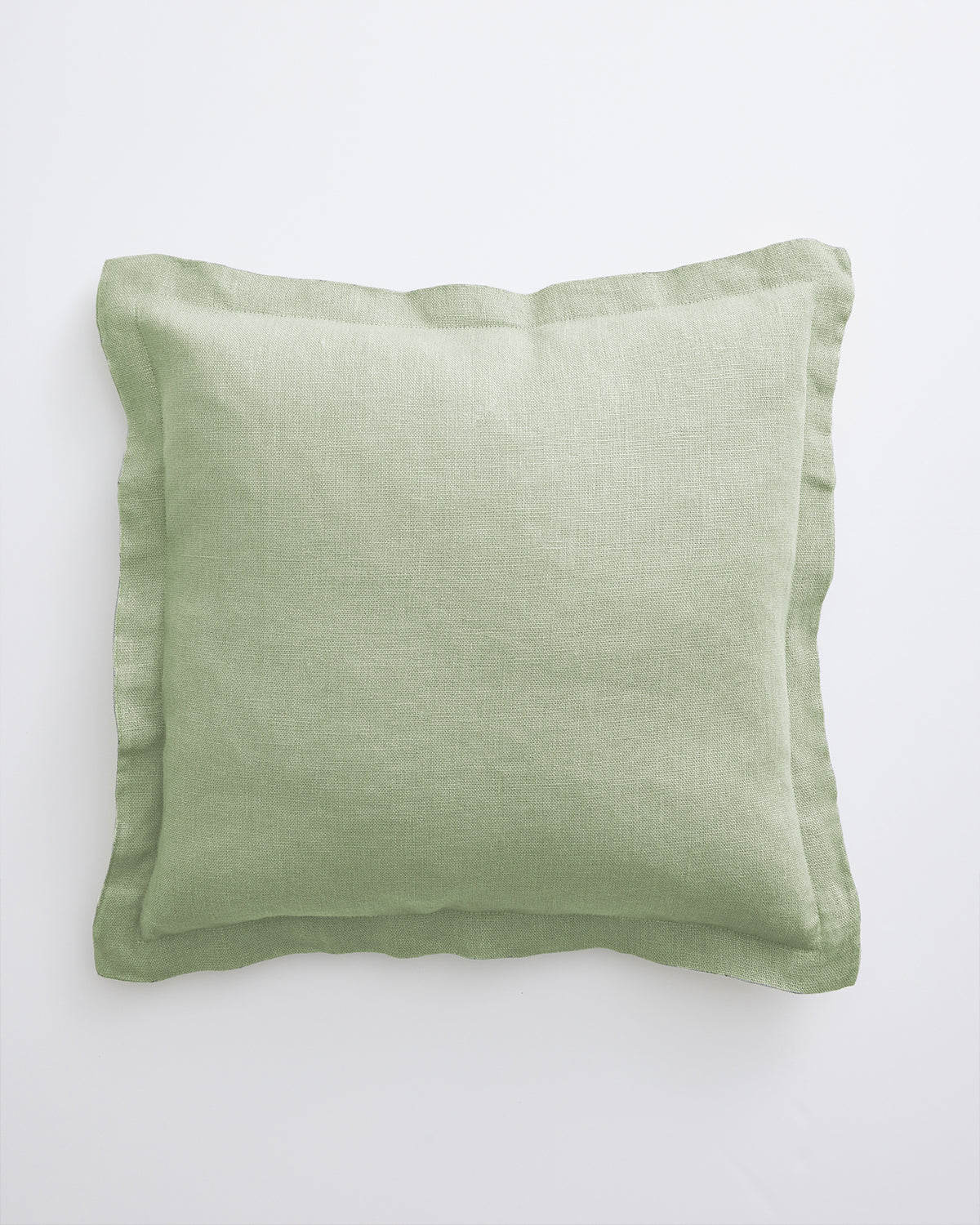 Housse de coussin couleur sauge, 100 % lin français