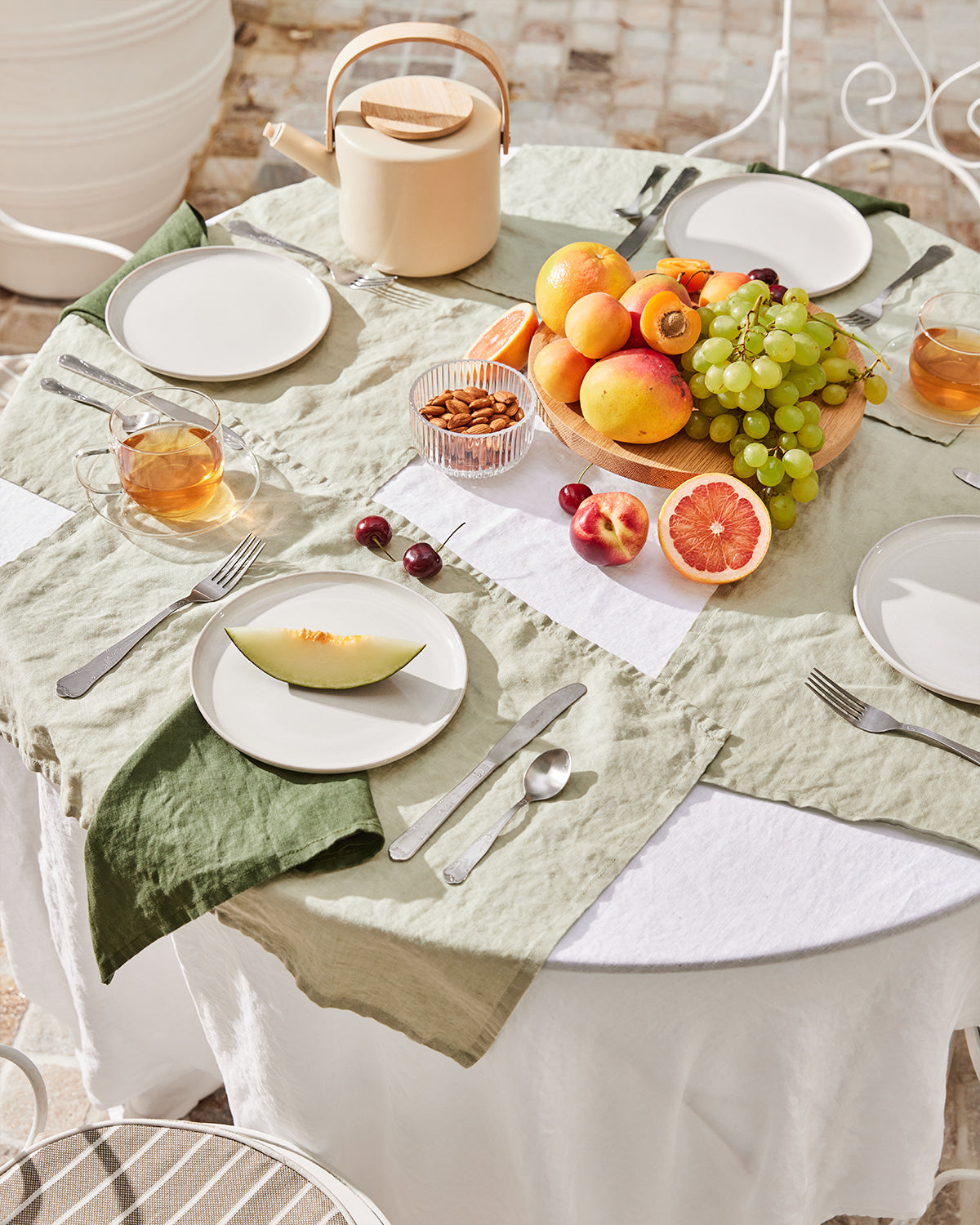 Nappe blanche 100 % lin français