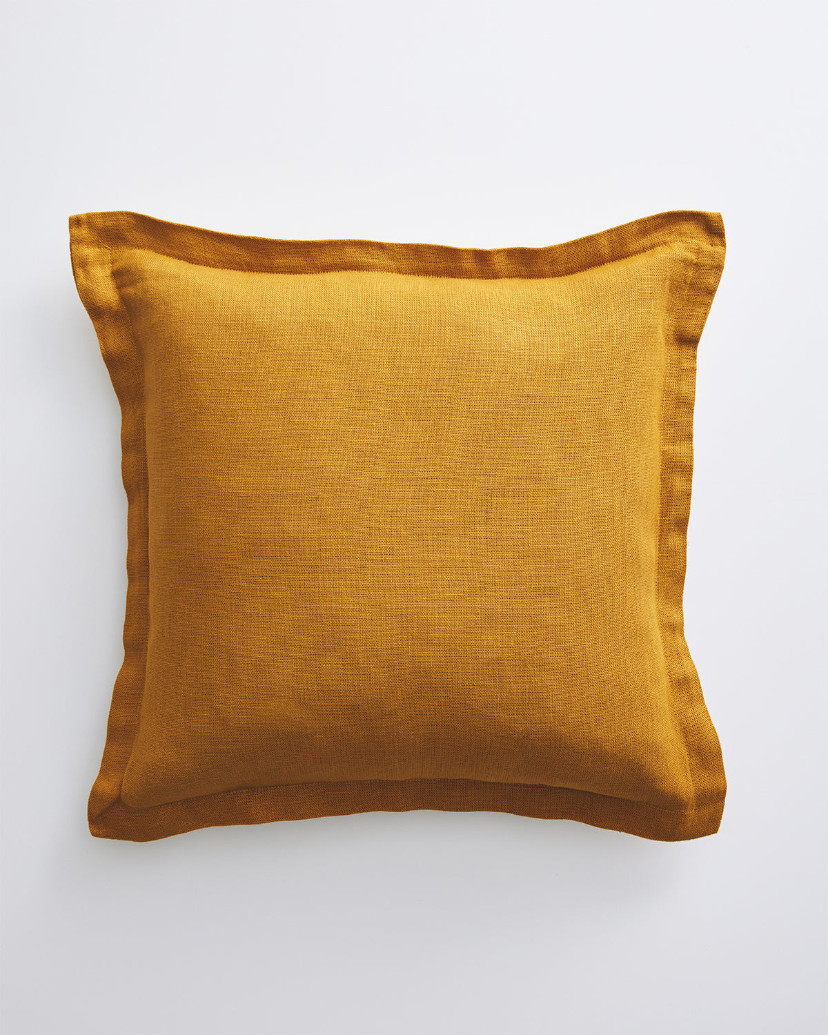 Housse de coussin en lin 100 % français, motif curcuma