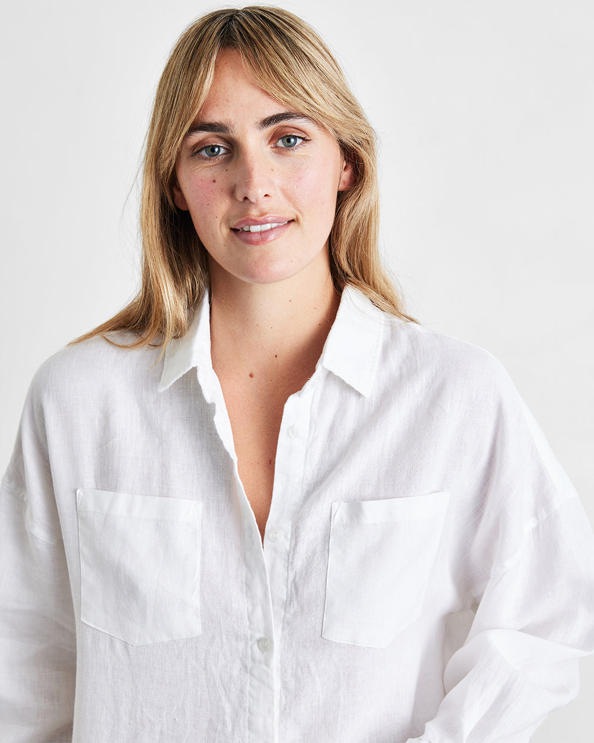 Chemise blanche à manches longues 100% lin français